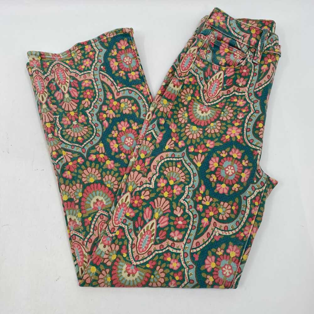 MOTHER Green Pink High Rise Jeans Floral Rambler Zip Ankle | Womens 24 - Picture 10 of 10